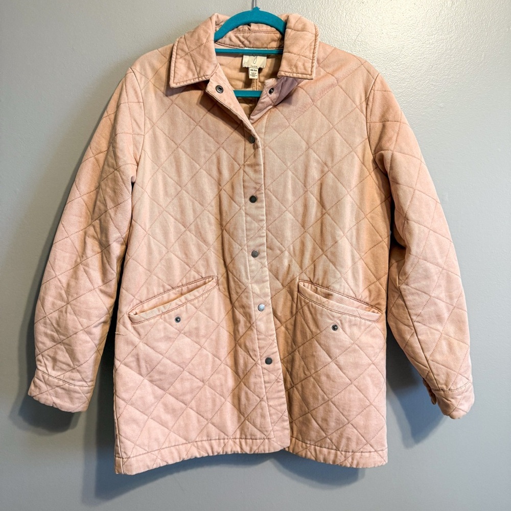 Joie Quilted Jacket Pink Blush Snap Front Lightweight Coat Size M